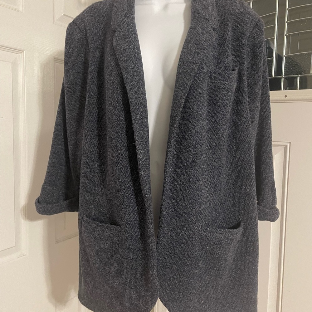 LC Lauren Conrad Gray Knit Open Front Blazer Size 24W
